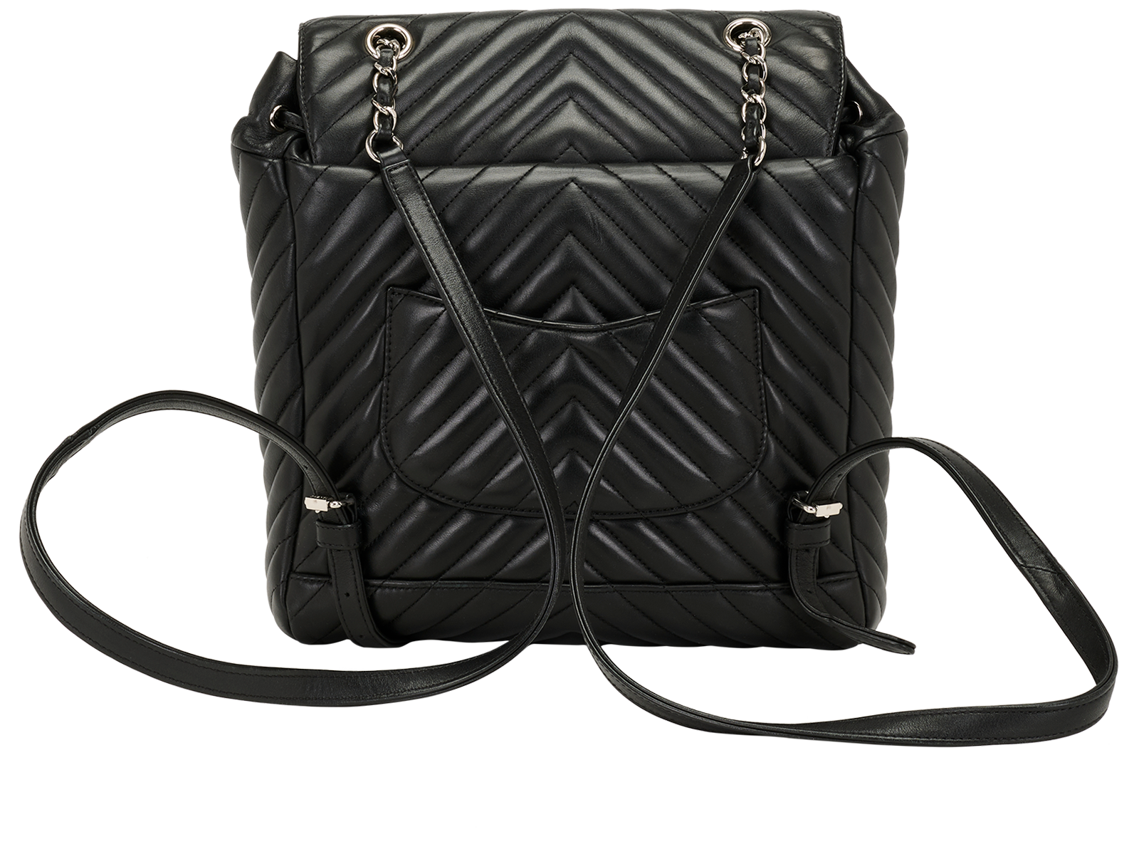 Urban Spirit Chevron Backpack, &pound;2,500, Handbags, Black, Lambskin Leather, Back view